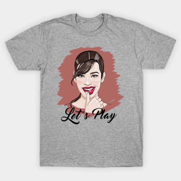 Playful pretty young woman T-Shirt by Beauny